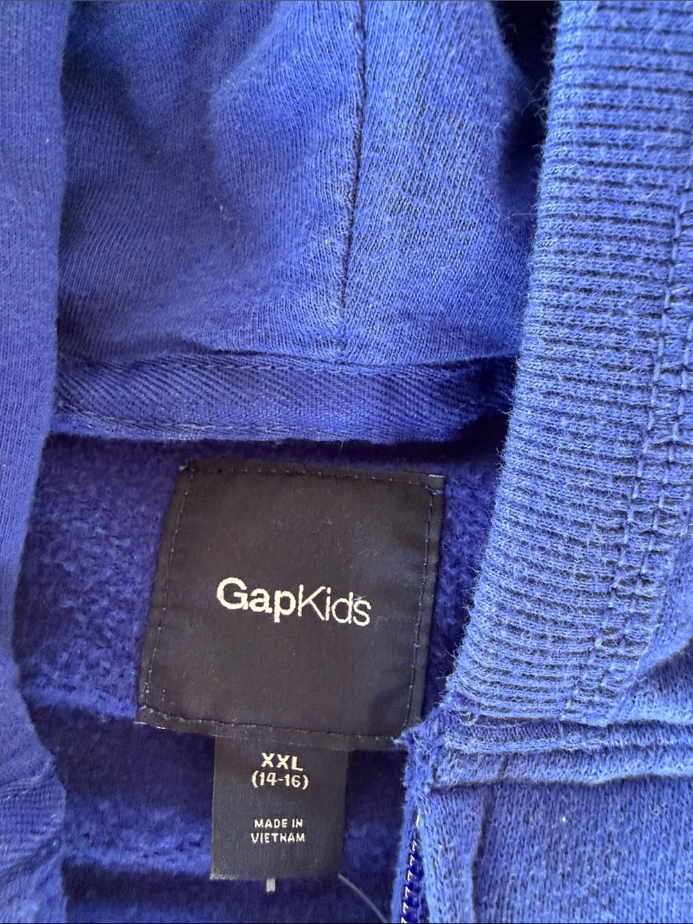 GAPKIDS Blue Hooded Zip-Up Sweatshirt with Pink Star Design